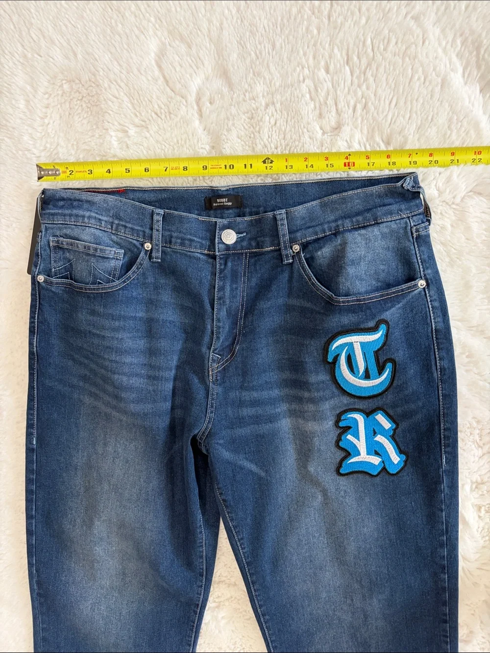 True Religion BOBBY APPLIQUE BAGGY ,Size 36,Jeans - Back Pocket Detail